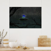 Blauw Roos afdrukken Poster (Keuken)