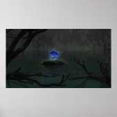 Blauw Roos afdrukken Poster (Voorkant)