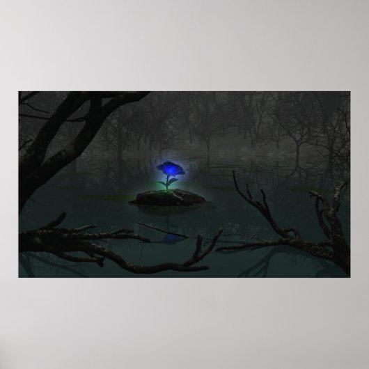 Blauw Roos afdrukken Poster (Voorkant)