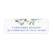 Blauw Roos Afstuderen Etiket (Voorkant)