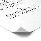 Blauw Roos alfabetische bruiloft zitgrafiek Poster (Hoek)