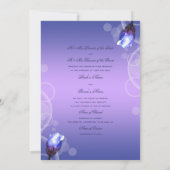 blauw roos antiek fantasie bruiloft kaart (Achterkant)