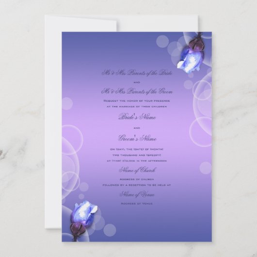  blauw roos antiek fantasie bruiloft kaart (Achterkant)