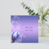  blauw roos antiek fantasie bruiloft kaart (Staand voorkant)