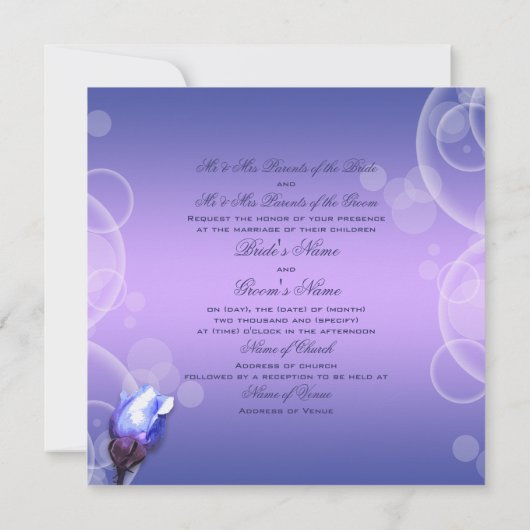  blauw roos antiek fantasie bruiloft kaart (Achterkant)