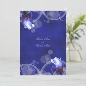 blauw roos antiek fantasie bruiloft kaart (Staand voorkant)