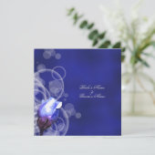  blauw roos antiek fantasie bruiloft kaart (Staand voorkant)