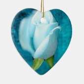 Blauw Roos Aquamarine Heart Ornament (Rechts)