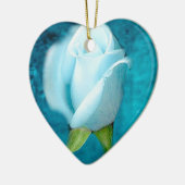 Blauw Roos Aquamarine Heart Ornament (Links)