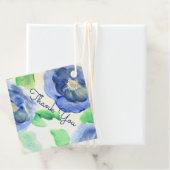 Blauw Roos aquarel papier Bedankjes Labels (In situ)