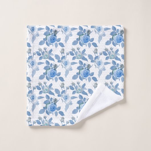 Blauw Roos Bad Handdoek (Wasdoekje)