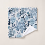 Blauw roos bad handdoek (Wasdoekje)