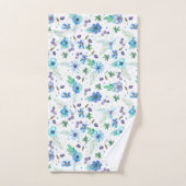 Blauw roos bad handdoek (Handdoek)