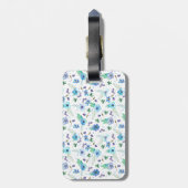 Blauw roos bagagelabel (Achterkant verticaal)