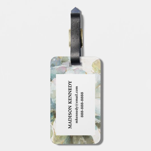 Blauw Roos Bagagelabel (Achterkant verticaal)