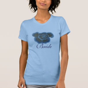 Blauw roos bloem Bruid t shirten T-shirt