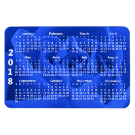 Blauw Roos bloemblaadjes 2018 Kalender Magneet