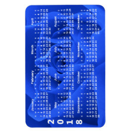 Blauw Roos bloemblaadjes 2018 Kalender Magneet