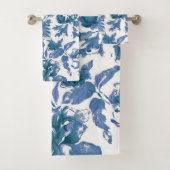 Blauw Roos Bloemen Bad Handdoek (Insitu)