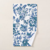 Blauw Roos  Bloemen Bad Handdoek (Handdoek)