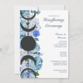 Blauw Roos Bloemen Maan Fase Wiccan Handfasting Kaart (Voorkant)