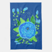Blauw Roos Bloemen Theedoek (Verticaal)