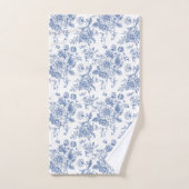 blauw Roos bloemmotief Bad Handdoek (Handdoek)