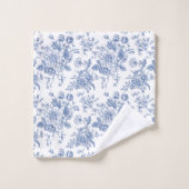 blauw Roos bloemmotief Bad Handdoek (Wasdoekje)
