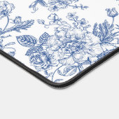  blauw Roos bloemmotief Bureaumat (Hoek)