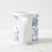  blauw Roos bloemmotief Grote Koffiekop (Achterkant)