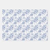 blauw Roos bloemmotief Inpakpapier Vel (Voorkant 3)