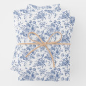  blauw Roos bloemmotief Inpakpapier Vel (In situ)