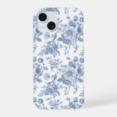  blauw Roos bloemmotief iPhone 15 Case (Achterkant)
