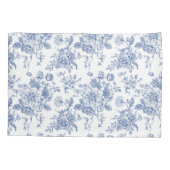 blauw Roos bloemmotief Kussensloop (Achterkant-Links)