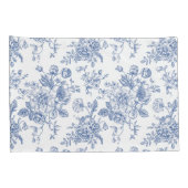 blauw Roos bloemmotief Kussensloop (Achterkant-Rechts)