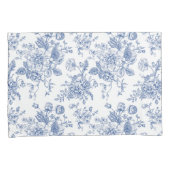 blauw Roos bloemmotief Kussensloop (Voorkant-Rechts)