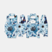 Blauw roos bloemmotief lentebruiloft bedankdoosjes (Uitgevouwen)