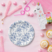  blauw Roos bloemmotief Papieren Bordje (Feest)