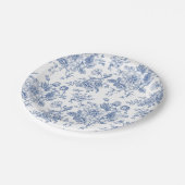  blauw Roos bloemmotief Papieren Bordje (Gekanteld)