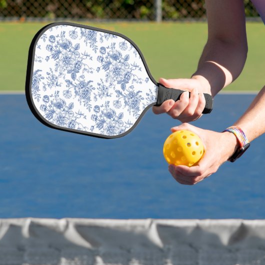 blauw Roos bloemmotief Pickleball Paddle (Insitu)
