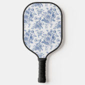 blauw Roos bloemmotief Pickleball Paddle (Achterkant)