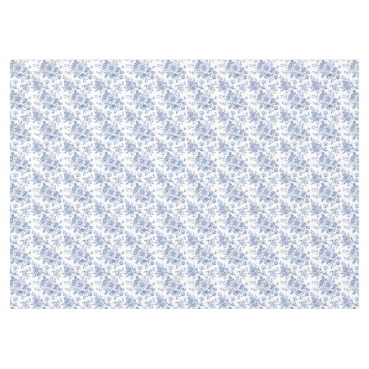 blauw Roos bloemmotief Tafelkleed (Voorkant (Horizontaal))