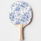  blauw Roos bloemmotief Tafeltennisbatje (Voorkant)