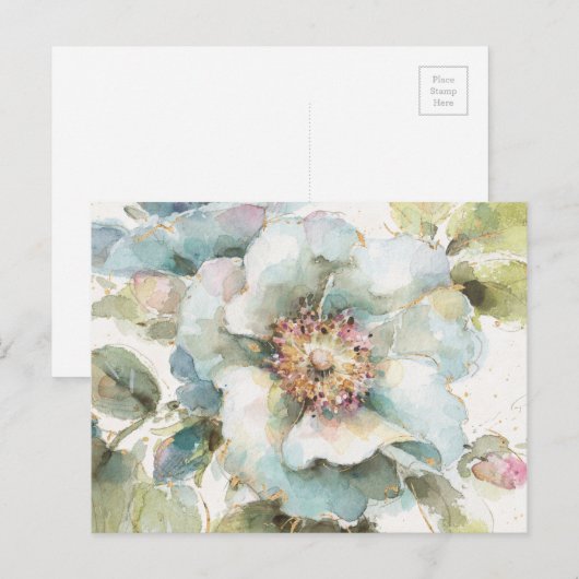 Blauw Roos Briefkaart (Voorkant / Achterkant)