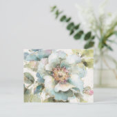 Blauw Roos Briefkaart (Staand voorkant)