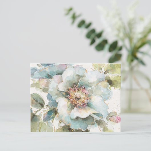 Blauw Roos Briefkaart (Staand voorkant)