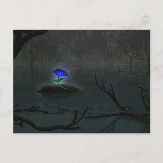 Blauw Roos Briefkaart (Voorkant)