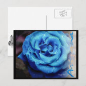 Blauw Roos Briefkaart (Voorkant / Achterkant)