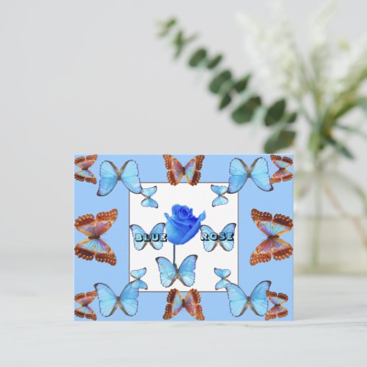 BLAUW ROOS! Briefkaart (Staand voorkant)