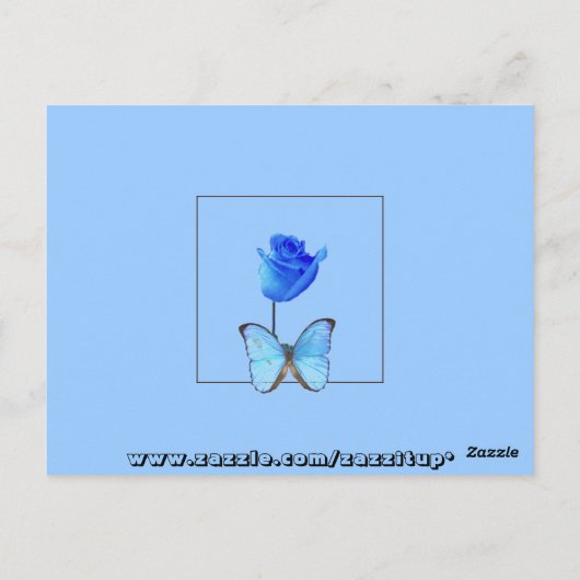 BLAUW ROOS! Briefkaart (Achterkant)